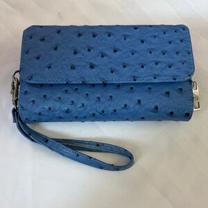 The Sak Blue Textured Wristlet